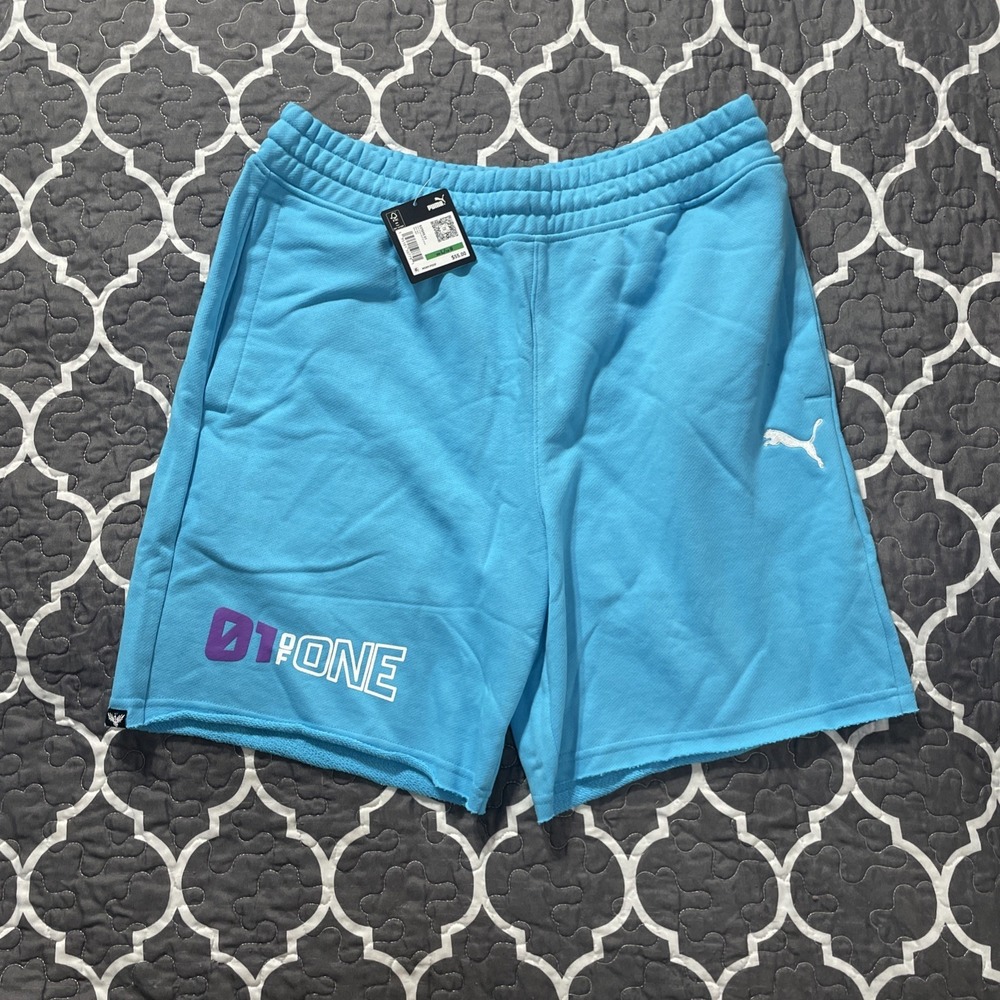 Puma X LaMelo Ball 1 of 1 Post Up Mens Size Large Terry Shorts Blue Athletic NWT